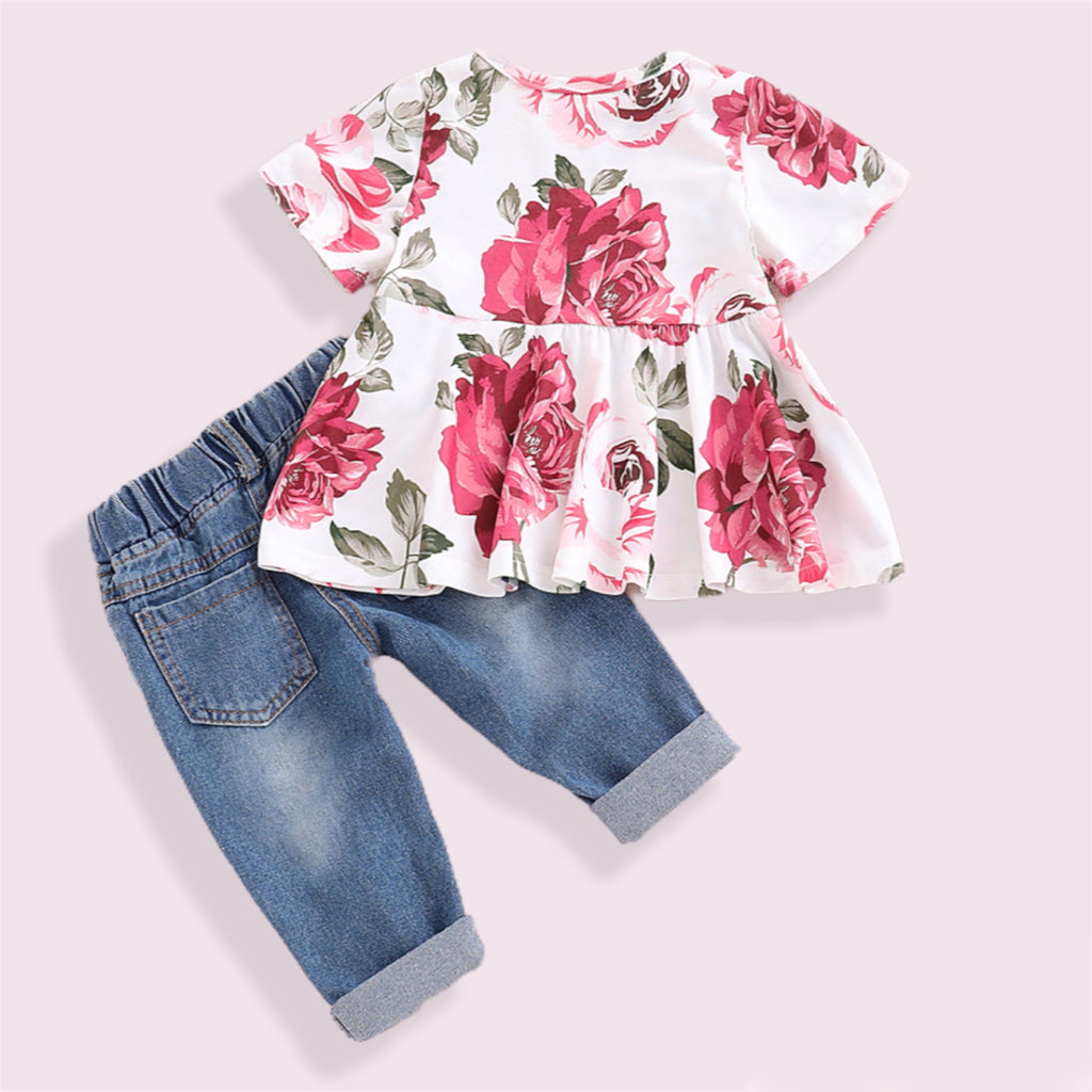 Floral Blouse + Ripped Jeans