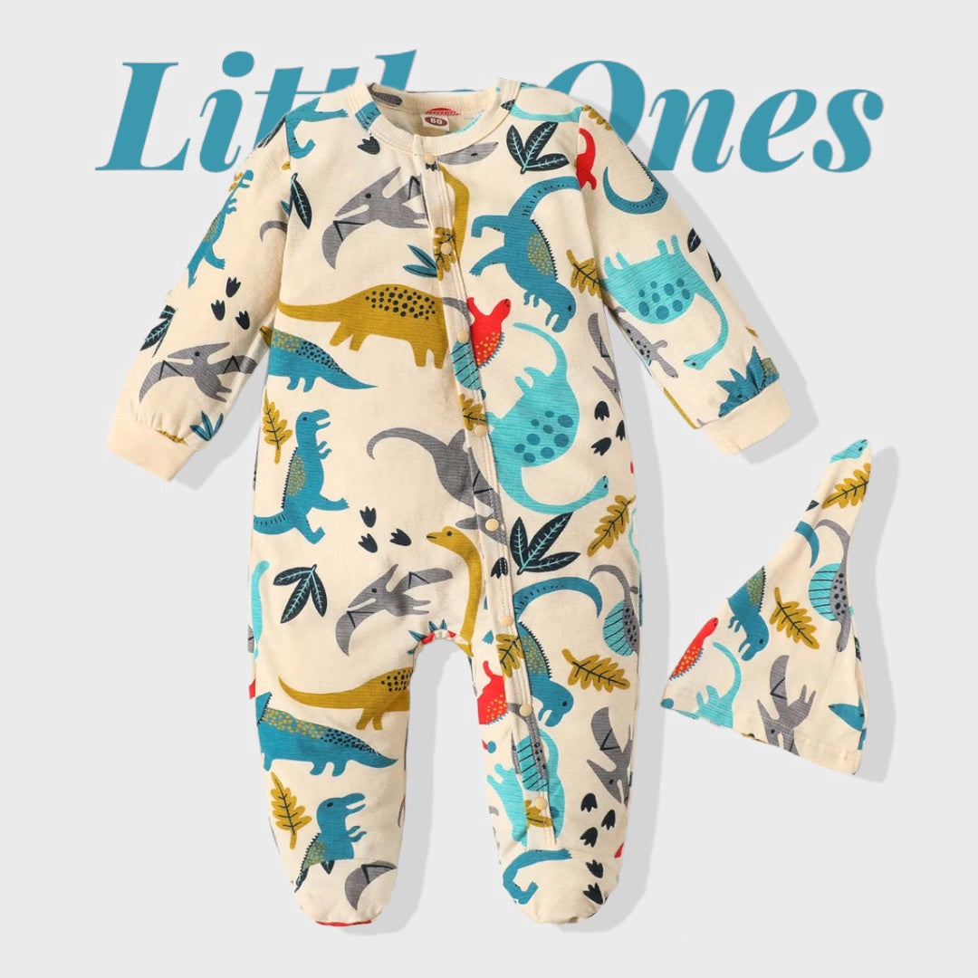 Ribbed Cotton Dino Set