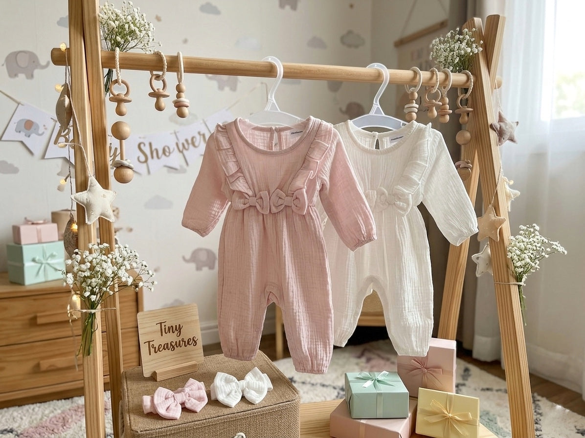 Ruffle Bow Newborn Jumpsuit & Headband