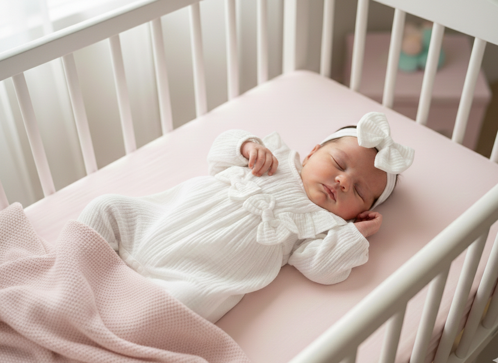 Ruffle Bow Newborn Jumpsuit & Headband