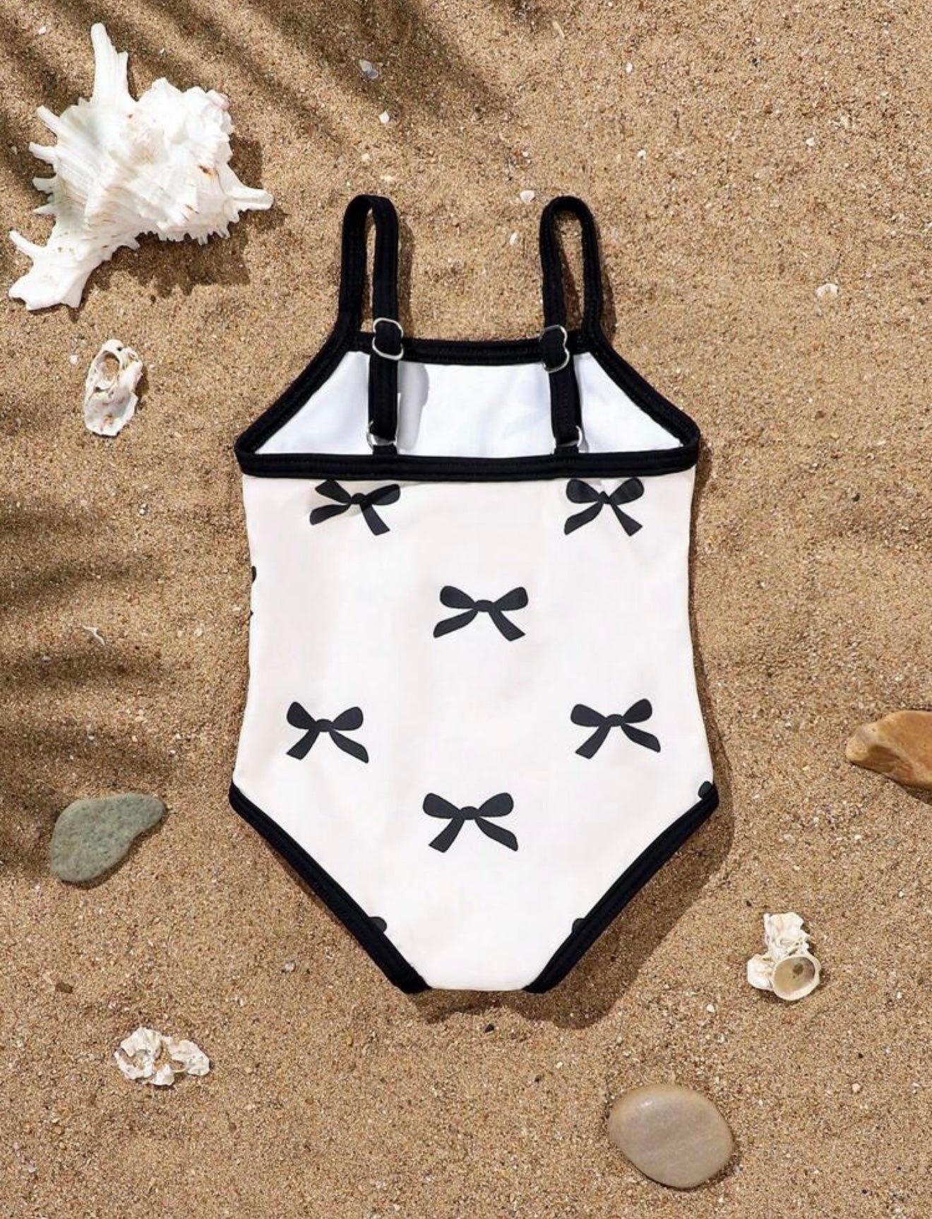 Black & White Ribbons Swimsuit