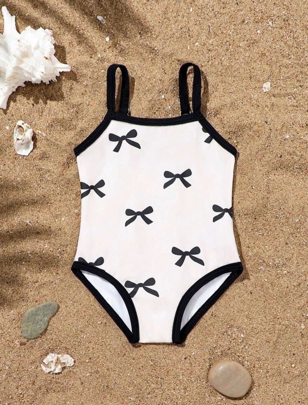 Black & White Ribbons Swimsuit