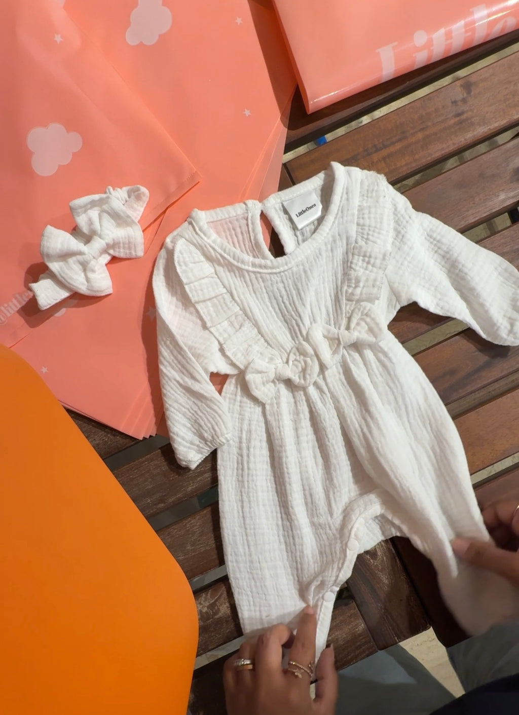 Ruffle Bow Newborn Jumpsuit & Headband
