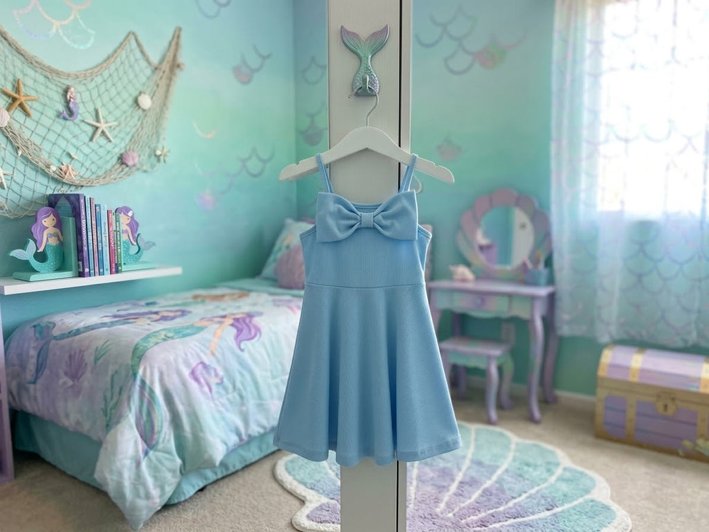 Ribbed Baby Blue Dress