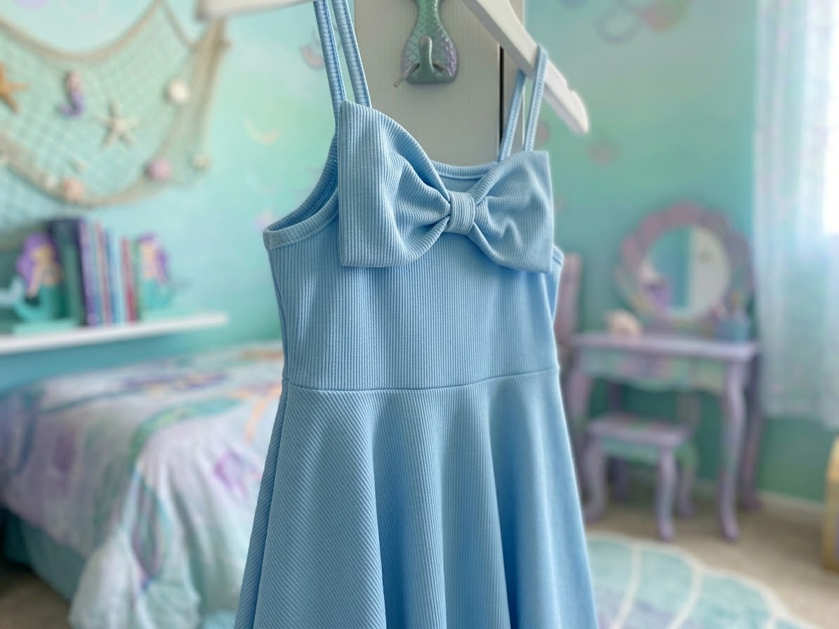 Ribbed Baby Blue Dress
