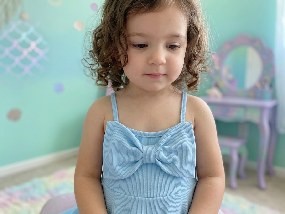 Ribbed Baby Blue Dress