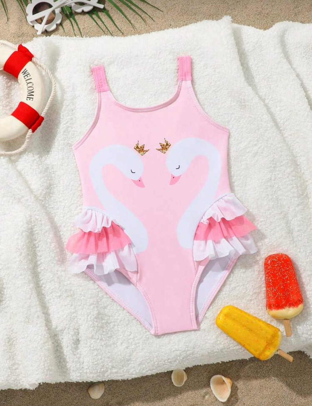 Ruffle Swan Swimsuit